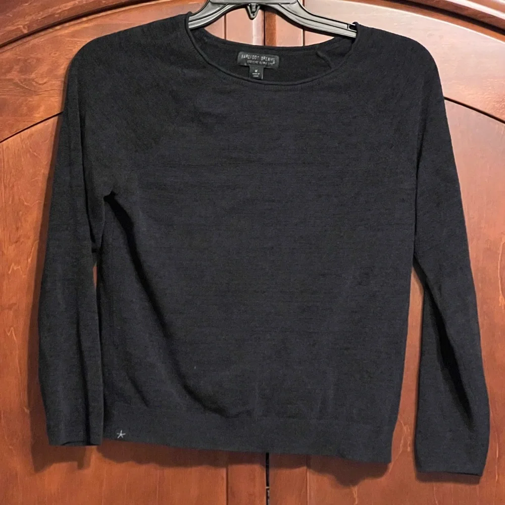 Barefoot Dreams Women’s Black Crewneck Sweater - Picture 1 of 1